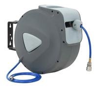 Ziaphsol Enrouleur automatique de tuyau d'air comprimé 1/4" 30 m avec raccord rapide pour atelier, garage, chantier et tuyau pneumatique, tuyau en caoutchouc durable, montage mural facile