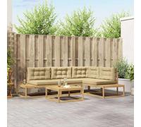 Ziaphsol Ensemble canapé extérieur Blanc modulable, sectionnel en Polyester, Structure Jardin et terrasse, canapé Fauteuil Pouf Angle, Assise avec Coussin et Dossier pour Patio, Balcon, Lounge