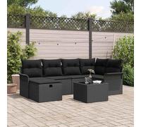 Ziaphsol Ensemble canapé Jardin 7 pcs en Poly rotin avec Coussins modulable léger et résistant aux UV pour terrasse Balcon Patio avec Rangement et Table Basse