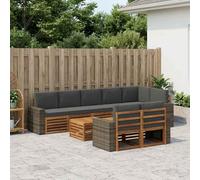 Ziaphsol Ensemble canapé modulable en Bois d'acacia Massif Brun, Meuble Salon extérieur Design Moderne, Facile à Entretenir, idéal pour Jardin, Patio, Espace détente et socialisation