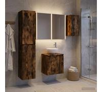 Ziaphsol Ensemble d'armoire de Salle de Bain Moderne en Bois d'ingénierie avec éclairage LED pour Rangement Efficace et Design Mural, idéal pour Chambre, Salle de Bain ou entrée