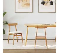 Ziaphsol Ensemble de 2 chaises de Salle à Manger en Bois de Caoutchouc Naturel Clair avec Finition laquée, siège rembourré Ergonomique pour Cuisine, Salon ou Bureau, Style Vintage Industriel