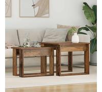Ziaphsol Ensemble de 2 Tables Basses en Bois Ancien et Bois d'ingénierie pour Salon intérieur mobilier Contemporain, Design Pratique et élégant pour Espace de Vie Cosy et modulable
