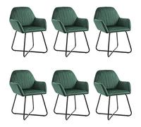 Ziaphsol Ensemble de 6 chaises à Manger en Velours Vert avec Pieds en Acier Enduit de Poudre, fauteuils ergonomiques pour Cuisine, Salon, comptoir ou ilot Central, Design Moderne et Vintage