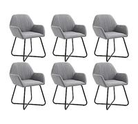 Ziaphsol Ensemble de 6 chaises de Salle à Manger Gris Clair en Tissu rembourré avec Pieds en Acier Durable, Design Ergonomique scandinave Moderne pour Cuisine, Salon, comptoir ou îlot Central