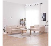 Ziaphsol Ensemble de canapé 2 pièces en Tissu crème avec méridienne modulable, canapé Convertible réversible, Design scandinave Moderne pour Salon, séjour ou Bureau, avec Coffre de Rangement
