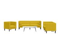 Ziaphsol Ensemble de canapé Chesterfield modulable avec traversins Velours Jaune pour Salon séjour Chambre Bureau Style Vintage Moderne