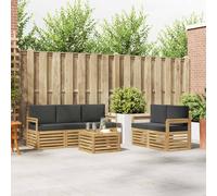 Ziaphsol Ensemble de canapé en bois d'acacia massif résistant aux intempéries pour terrasse et jardin avec design modulaire, ensemble de canapé pour salon et salle à manger confortables