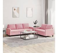 Ziaphsol Ensemble de canapé en velours rose, structure en métal robuste, rembourrage confortable, ensemble de meubles de salon, canapé en velours pour la maison, canapé durable