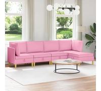 Ziaphsol Ensemble de canapé modulaire avec espace de rangement - 5 pièces - En tissu rose - Salon - Ensemble de canapé avec housses de coussin amovibles et design flexible - Pour salon et salle à