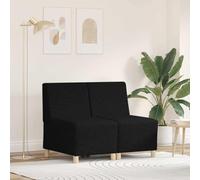 Ziaphsol Ensemble de Canapé Modular sans Accoudoirs 2 Pièces Noir Tissu Respirant pour Salon Contemporain Style Décontracté Résistant et Facile à Assembler
