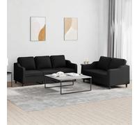 Ziaphsol Ensemble de canapés 2 et 3 Places avec Coussins en Tissu Noir, canapé modulable et Convertible, Design Moderne pour Salon séjour Chambre Bureau Studio vel