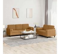 Ziaphsol Ensemble de canapés 2 et 3 Places en Velours Marron avec Coussins Amovibles canapé modulable Relax Convertible pour Salon séjour Chambre Bureau Style scandinave Vintage
