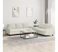 Ziaphsol Ensemble de canapés 2 pcs avec Coussins Crème Velours canapé Divan Sofa Banquette méridienne modulable Relax inclinable pour Salon séjour Chambre Bureau Studio scandinave Moderne Velours