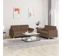 Ziaphsol Ensemble de canapés 2 pièces Marron en Tissu avec Coussins pour Salon séjour Chambre Bureau, canapé modulable, Convertible, inclinable, déhoussable, Design scandinave Moderne