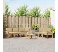 Ziaphsol Ensemble de canapés d'extérieur en Bois d'acacia Massif 7 pcs modulable pour Salon Jardin terrasse, mobilier résistant aux intempéries avec Design élégant et Confort Optimal