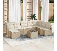 Ziaphsol Ensemble de canapés modulables en polyrotin Beige et crème pour Jardin terrasse Patio avec Coussins Confortables et Rangement intégré idéal pour espaces extérieurs