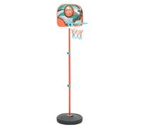 Ziaphsol Ensemble de jeu de basket-ball portable réglable de 133 à 160 cm, panier de basket-ball avec support, planche arrière, filet, anneau, ballon et pompe, PE et fer pour l'entraînement, le