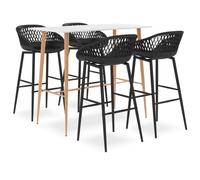 Ziaphsol Ensemble de Meuble de Salle à Manger avec Table et 4 chaises Noires et Blanches pour Salon séjour Cuisine Convivial Design Moderne Dimensions 120x60x105 cm