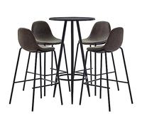 Ziaphsol Ensemble de Meuble de Salle à Manger Comprenant Table et chaises en Tissu Gris foncé pour Salon séjour Convivial, idéal pour aménager Espace Repas, Organisation Pratique et