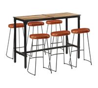 Ziaphsol Ensemble de Meuble de Salle à Manger en Bois de manguier Massif et métal pour Salon séjour Convivial, Table Cuisine, chaises, Buffet Rangement et étagères