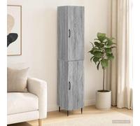 Ziaphsol Ensemble de Meubles 2 pièces Sonoma Gris 33 x 34,5 x 89,5 cm pour Salon Chambre Salle à Manger Cuisine Bureau entrée Rangement Meuble modulable coordonné