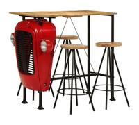 Ziaphsol Ensemble de Meubles de Salle à Manger en Bois de manguier Massif avec Table, Chaise, Buffet et étagères pour Salon séjour Convivial, Robuste et Design Industriel