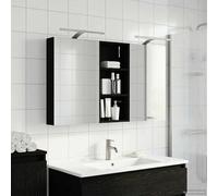 Ziaphsol Ensemble de Meubles de Salle de Bain 3 pièces avec Miroir Double Faces éclairage LED USB Rangement Mural et tiroirs pour Salle de Bain Moderne