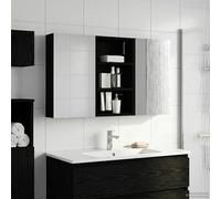 Ziaphsol Ensemble de Meubles de Salle de Bain 3 pièces en Bois d'ingénierie avec Miroir Double Faces éclairage LED intégré, Rangement Mural, Dimensions 90 x 10,5 x 50 cm