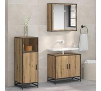 Ziaphsol Ensemble de meubles de salle de bain en chêne artisanal, 35 x 37,5 x 99 cm, matériau à base de bois, avec étagère, durable, pour salle de bain