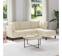 Ziaphsol Ensemble de Meubles pour Salon 4 pièces crème Tissu Polyester Robuste avec canapé modulable Banquette méridienne Relax Convertible Design scandinave Moderne pour intérieur
