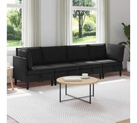Ziaphsol Ensemble de Meubles pour Salon 4 pièces Noir Tissu Moderne, canapé, Banquette, méridienne, modulable, Confortable, Design scandinave, Facile à Assembler