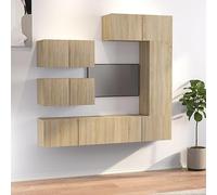 Ziaphsol Ensemble de Meubles TV 6 pièces en Bois d'ingénierie chêne Sonoma pour Salon Moderne, Support Mural, Grand Espace de Rangement, Design Pratique et esthétique