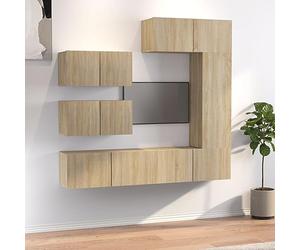 Ziaphsol Ensemble de Meubles TV 6 pièces en Bois d'ingénierie chêne Sonoma pour Salon Moderne, Support Mural, Grand Espace de Rangement, Design Pratique et esthétique