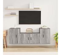 Ziaphsol Ensemble de Meubles TV Mural 3 pièces Sonoma Gris Bois d'ingénierie avec Grand Espace de Rangement pour Salon séjour Chambre et Bureau