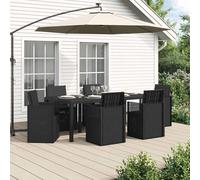 Ziaphsol Ensemble de Salle à Manger Jardin 7 pièces Anthracite en polypropylène avec Coussins Amovibles, Fonction Flip-Back, résistant aux intempéries pour terrasse, Patio, Balcon, Repas et détente