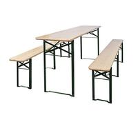 Ziaphsol Ensemble de table à bière pliable avec 2 bancs de 220 cm en bois de sapin pour jardin, terrasse, balcon, extérieur, camping, pique-nique, salon, résistant aux intempéries, design stable