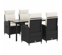 Ziaphsol Ensemble de Tables Basses avec Coussins et oreillers 5 pièces en rotin PE et Acier thermolaqué 160x80x74 cm pour Salon, Jardin, séjour, mobilier Moderne, Confortable et réglable