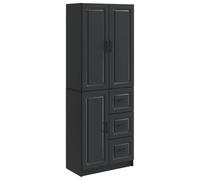Ziaphsol Ensemble Meuble 2 pcs Noir Bois d'ingénierie, mobilier Salon et Chambre avec Rangement, Armoire, Buffet, étagère, idéal pour Appartement, Bureau, Salle à Manger