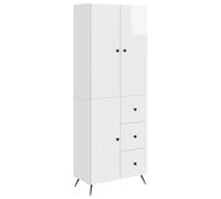 Ziaphsol Ensemble Meuble Blanc Brillant 2 pcs Bois d'ingénierie mobilier Salon Chambre avec Rangement Polyvalent pour Maison Bureau entrée et Salle à Manger