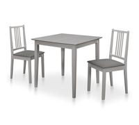 Ziaphsol Ensemble Meuble Salle à Manger 3 pièces Gris Table Extensible et 2 chaises en Bois d'hévéa MDF Design Intemporel pour Cuisine Salon séjour Famille