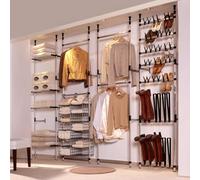 Ziaphsol Étagère à Bottes télescopique en Aluminium avec Barres réglables pour Rangement de Chaussures, Organiseur modulable pour entrée, vestiaire ou Garage, capacité 12 Paires