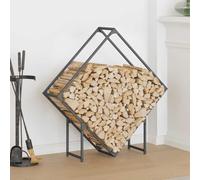 Ziaphsol Étagère à bûches anthracite en acier laminé à froid 100 x 25 x 100 cm pour bois de chauffage, charge maximale de 100 kg, rangement de jardin, design peu encombrant