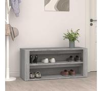Ziaphsol Étagère à Chaussures en Bois d'ingénierie Gris béton 100x35x45 cm Meuble de Rangement pour entrée, Couloir, vestiaire, Chambre, Jardin, capacité pour Bottes, Sandales, Baskets, Escarpins