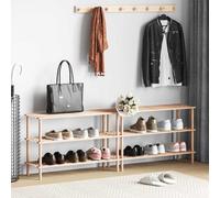 Ziaphsol Étagère à Chaussures en Bois Massif de Sapin avec 3 Niveaux, Rangement modulable pour entrée, Couloir, vestiaire ou Chambre, capacité pour Bottes, Sandales, Baskets et Accessoires