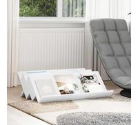 Ziaphsol Étagère à revues blanche - 90 x 53 x 28,5 cm - En bois - Support pour magazines - 3 compartiments pour prospectus - Rangement dans le salon, le bureau, la salle d'attente