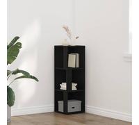 Ziaphsol Étagère d'angle noire, aspect chêne, 33 x 33 x 100 cm, à 3 étagères, design peu encombrant, pour salon, bureau, couloir