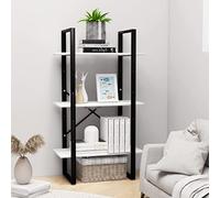 Ziaphsol Étagère de rangement, blanche, 60 x 30 x 105 cm, construction en bois et métal, étagère polyvalente pour cuisine, salon, cave, bibliothèque robuste, rangement supplémentaire