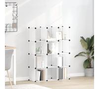 Ziaphsol Étagère de Rangement modulable 12 Cubes en Plastique Transparent avec Cadre en Acier pour Maison Bureau Chambre entrée penderie Placard
