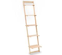 Ziaphsol Étagère Murale échelle en Bois de cèdre Massif 41,5 x 30 x 176 cm pour Rangement décoration Salon Bureau Chambre avec adaptée